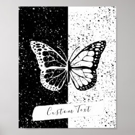 Póster Personalizado de mariposa Bonito elegante en blanc