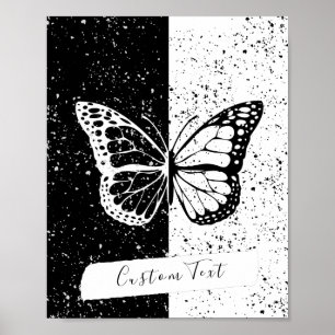 Póster Personalizado de mariposa Bonito elegante en blanc