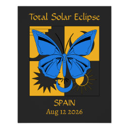 Póster Personalizado de mariposa de eclipse solar total