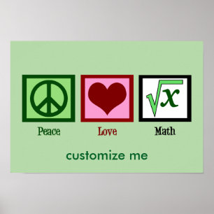 Póster Personalizado de matemáticas de Peace Love