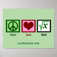 Personalizado de matemáticas de Peace Love