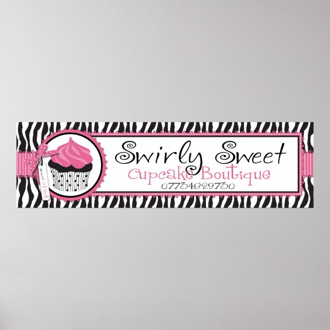 Póster Personalizado de Moda Boutique Banner_Swirly Sweet (Frente)