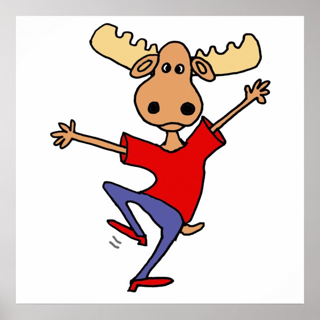 Póster Personalizado De Moose De Baile Cute (Frente)