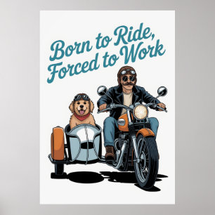 Póster personalizado de motocicleta "Nacido para viajar y