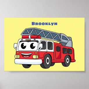Póster Personalizado de motor de fuego alegre