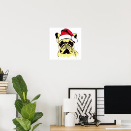 Póster Personalizado de Navidades de Bulldog de Francia