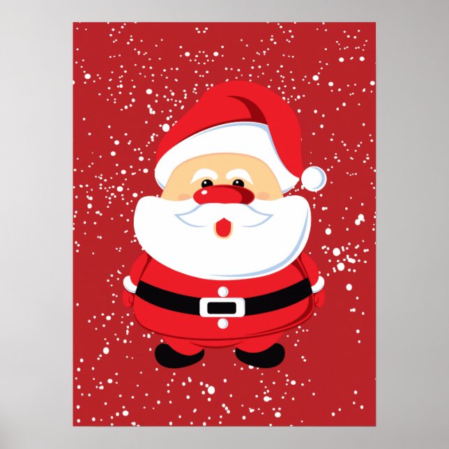 Póster Personalizado de Navidades de Cute Santa Claus (Frente)