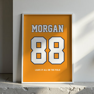 Póster Personalizado de Nombre y Número de Jersey