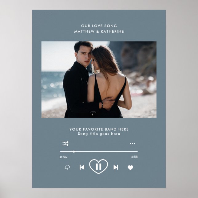 Póster Personalizado de nuestra canción de amor - Boda de (Frente)