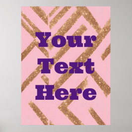 Póster Personalizado de oro de lujo Textos Zigzag Poster 