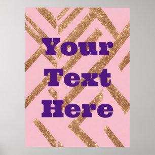 Póster Personalizado de oro de lujo Textos Zigzag Poster