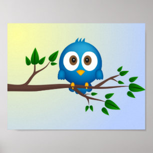 Póster Personalizado de pájaro azul