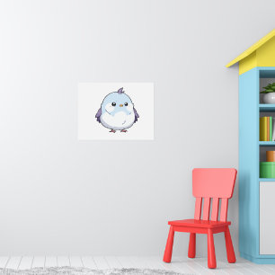 Póster Personalizado de pájaro Cute Kawaii Chubby - Paste