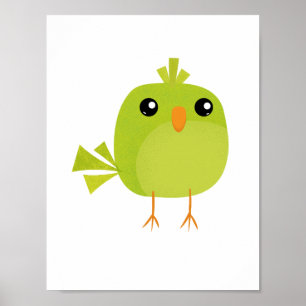 Póster Personalizado de pájaro verde