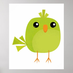 Póster Personalizado de pájaro verde