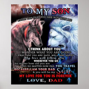 Póster Personalizado De Papá León A Mi Hijo Lobo