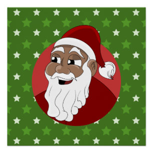 Póster Personalizado de Papá Noel Negro