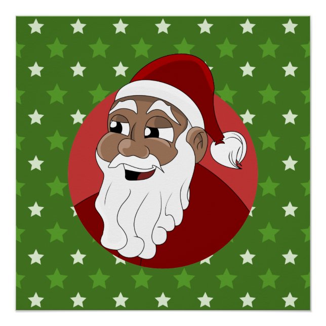 Póster Personalizado de Papá Noel Negro (Anverso)