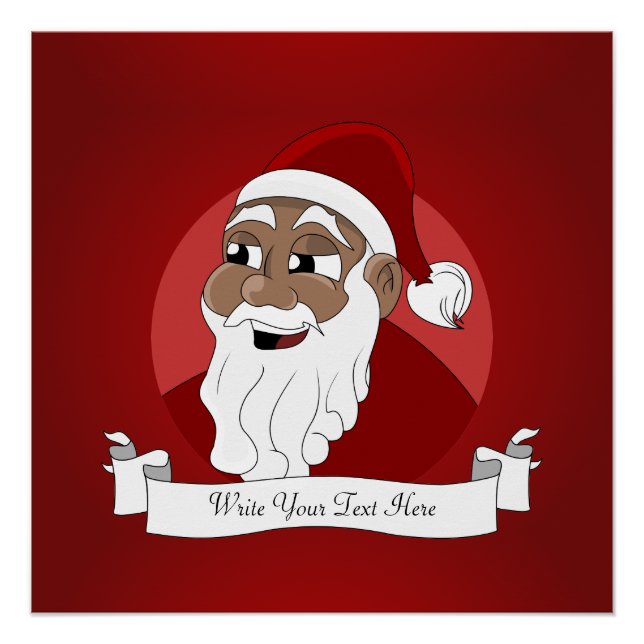 Póster Personalizado de Papá Noel Negro (Anverso)