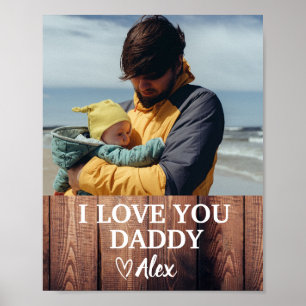 Póster personalizado de papá, te quiero papá foto
