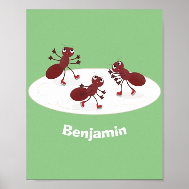 Póster Personalizado de patinaje sobre hielo de hormigas  (Frente)