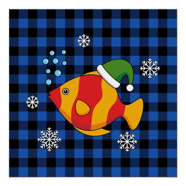 Póster Personalizado de peces tropicales de Navidad en pa (Anverso)