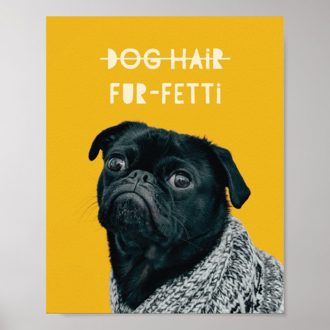 Póster Personalizado de pelo de perro Fur-Fetti Foto Cita (Frente)