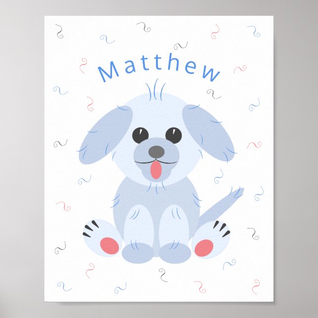 Póster Personalizado de perro de cachorro lindo Pastel ro (Frente)