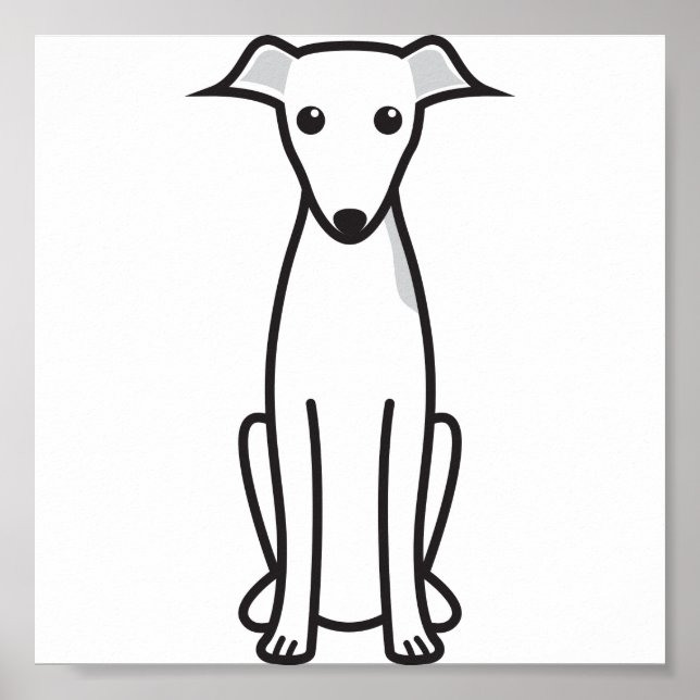 Póster Personalizado de perro de Greyhound de Italia (Frente)