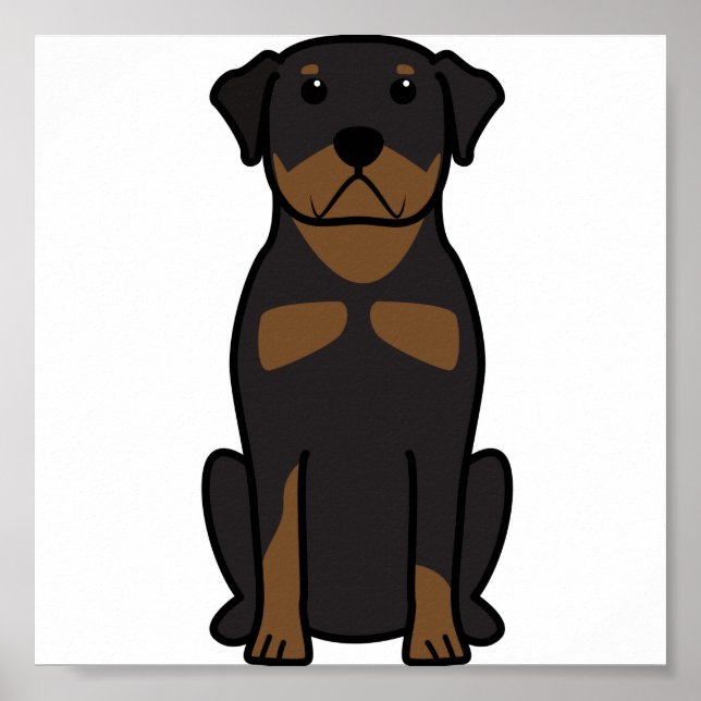 Póster Personalizado de perro de Rottweiler (Frente)
