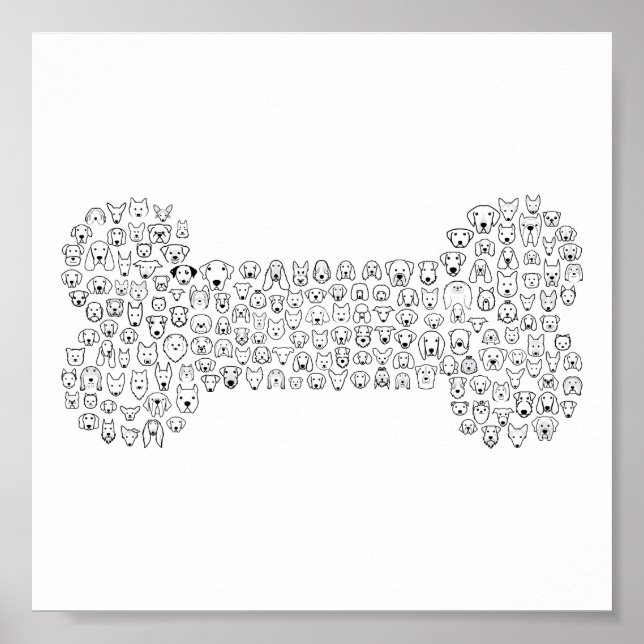 Póster Personalizado de perro óseo (Frente)