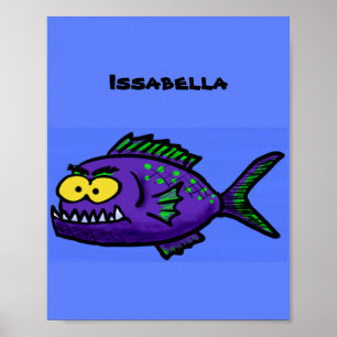 Póster Personalizado de pescado piraña