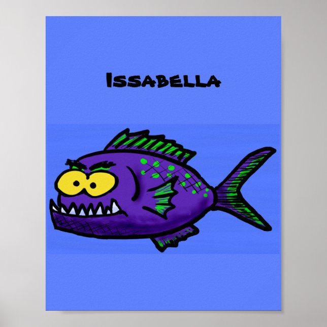 Póster Personalizado de pescado piraña (Frente)