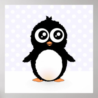 Póster Personalizado de pingüino cute