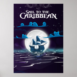 Póster Personalizado de piratas caribeños Viaje impreso.