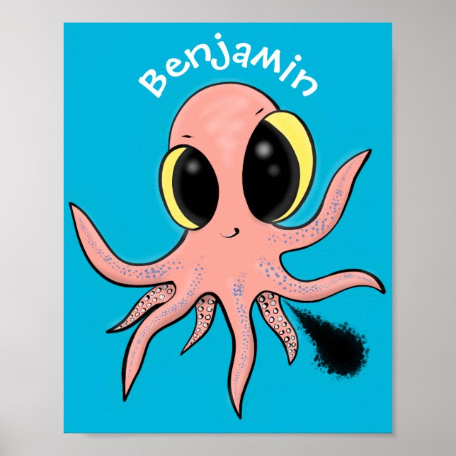 Póster Personalizado de pulpo para bebés, dulce y descara (Frente)