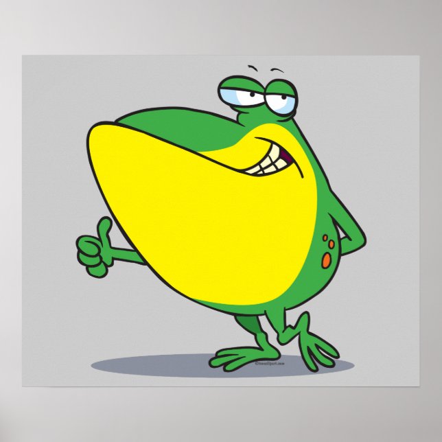 Póster personalizado de rana de froggy de pulgares hacia  (Frente)