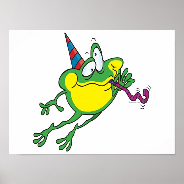 Póster personalizado de rana fiesta lindo (Frente)