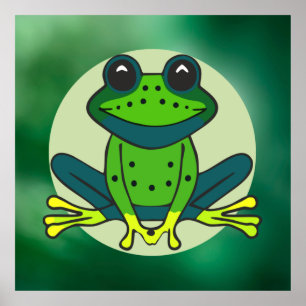 Póster Personalizado de rana verde