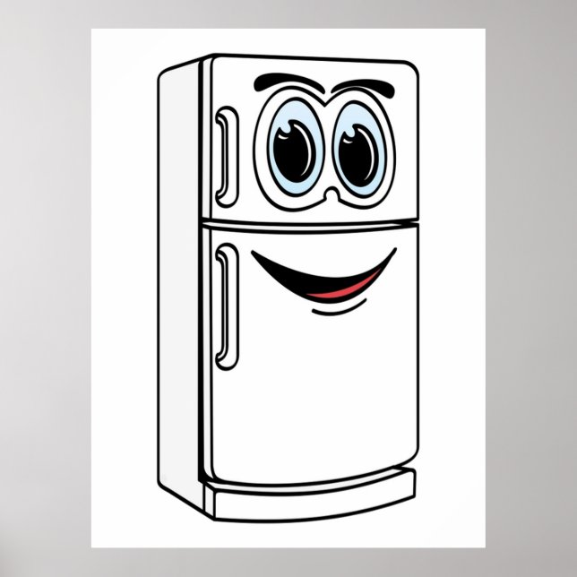 Póster Personalizado de refrigerador blanco (Frente)