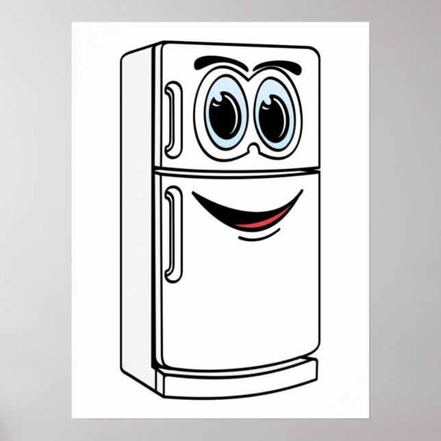 Póster Personalizado de refrigerador blanco (Frente)