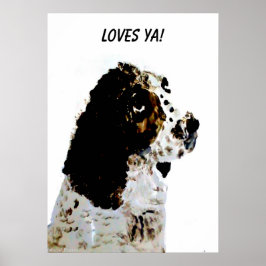 Póster Personalizado de retrato de Mascota Springer Spani