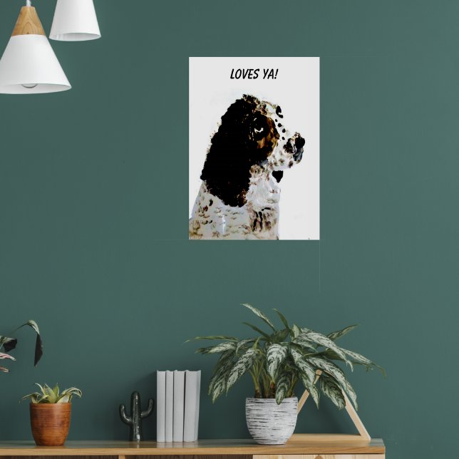 Póster Personalizado de retrato de Mascota Springer Spani (Salón 1)