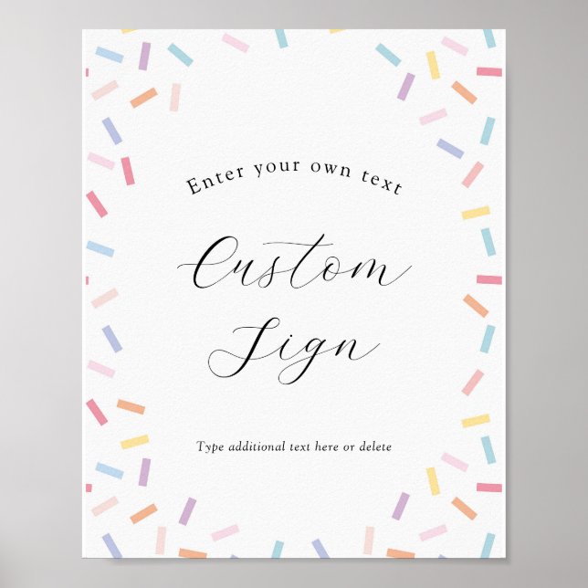 Póster Personalizado de rociado de bebé Rótulo de texto (Frente)