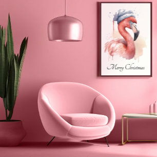 Póster Personalizado de Santa Claus Snowbird Flamingo