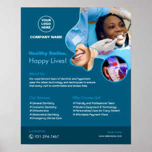 Póster Personalizado de servicios dentales Poster