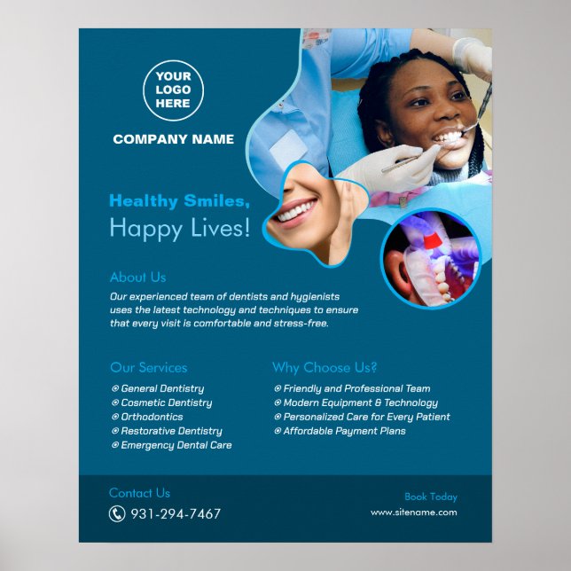 Póster Personalizado de servicios dentales Poster (Frente)