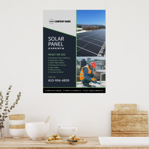 Póster Personalizado de servicios solares para empresas