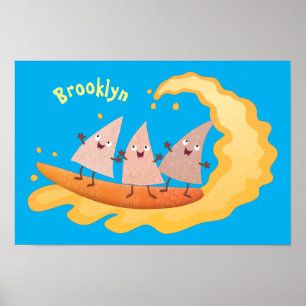 Póster Personalizado de surf con chips de maíz de nachos