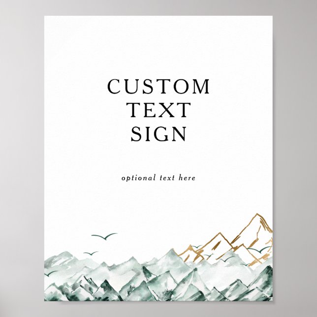 Póster Personalizado de Tarjetas y Regalos de Montaña Ver (Frente)